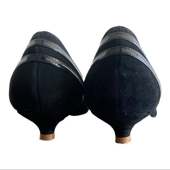 MARC JACOBS Black Suede & Leather Kitten Heel Pointed Toe Size 6 - Picture 12 of 16